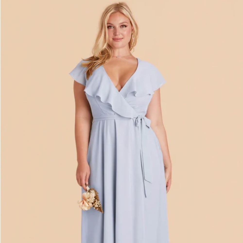 Jackson Dress Birdy Grey Chiffon Ice Blue
